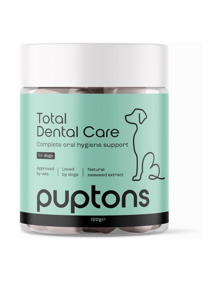 Total Dental Care Plaque and Tartar Remover Powder for Dogs Bad Breath Treatment Helps Remove Plaque Off Teeth 120 Grams Puptons - Image 1
