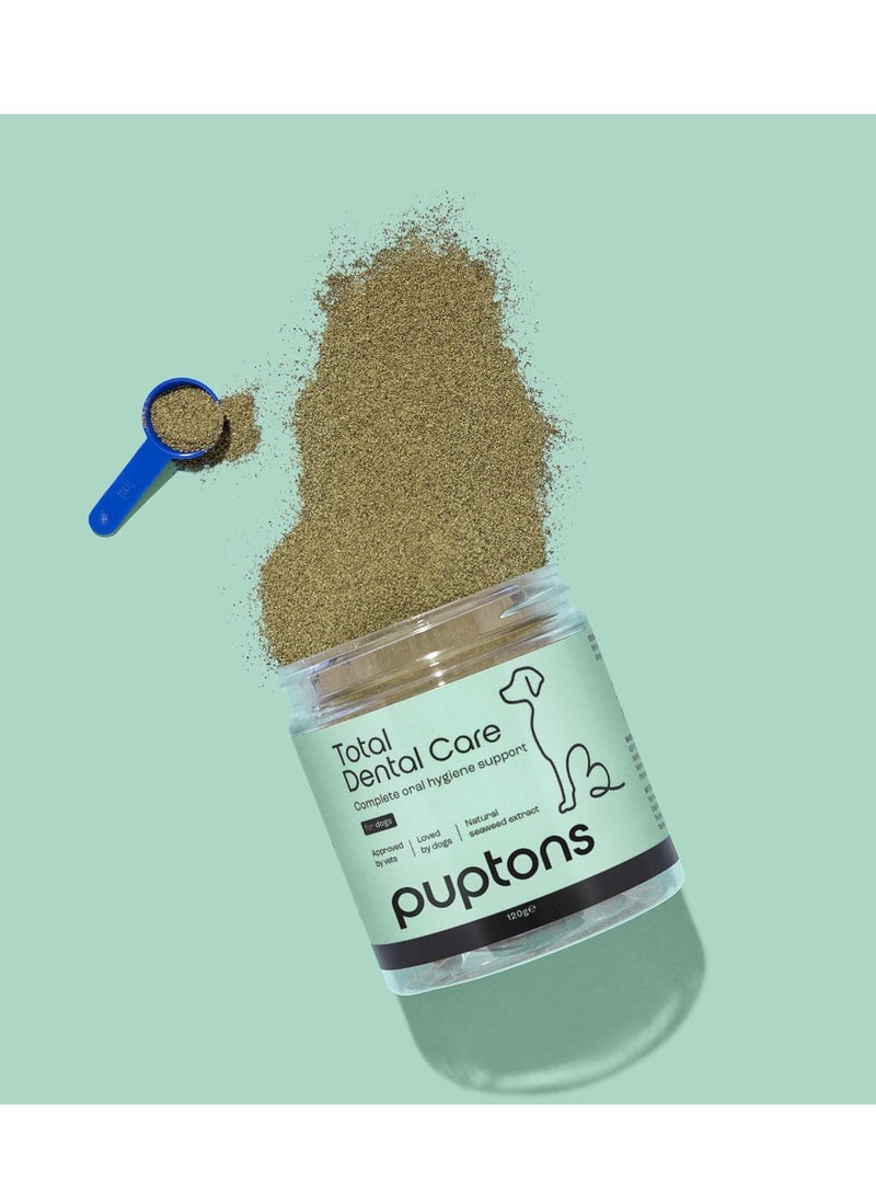 Total Dental Care Plaque and Tartar Remover Powder for Dogs Bad Breath Treatment Helps Remove Plaque Off Teeth 120 Grams Puptons - Image 2