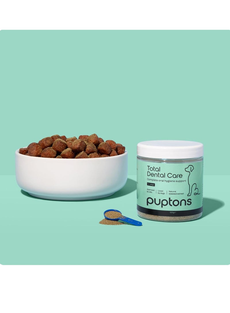 Total Dental Care Plaque and Tartar Remover Powder for Dogs Bad Breath Treatment Helps Remove Plaque Off Teeth 120 Grams Puptons - Image 3