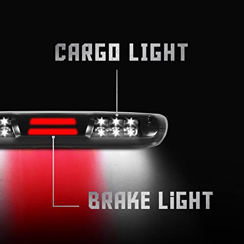 KOMAS 3rd Third Tail Rear Brake Light Replacement For 2007 2008 2009 2010 2011 2012 2013 Chevy Silverado/GMC Sierra High Mount Waterproof 3D Dual Row LED Bar (Black Smoke Lens) - Image 5