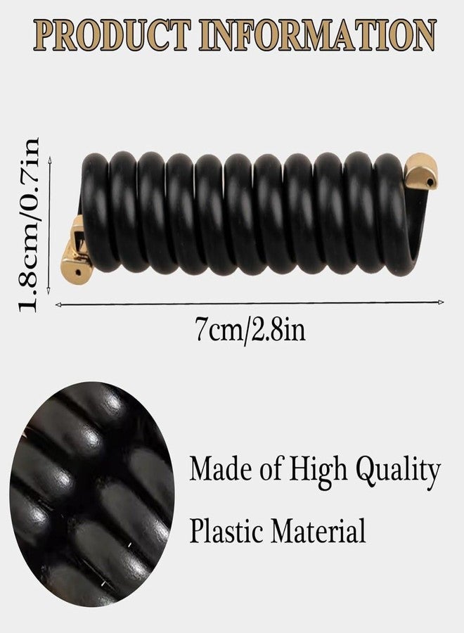 FICTIOUS Coil Hair Ties for Women - Spiral No-Crease Ponytail Holders, Stretchable Plastic Phone Cord Bands for Thick, Thin, Straight or Curly Hair, Gentle and Damage-Free Hair Accessories (3Pcs, Black Color) - Image 5