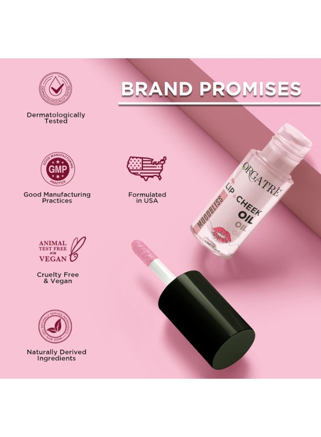 Orgatre PH Lip & Cheek Oil | Lip tint gloss | Color Changing Tint for Women | With Jojoba & Olive Oil, Vitamin E | Non-Sticky, Hydrating & Long-Lasting Glow | 2-in-1 Lip & Cheek Tint for Soft Pink Look | 6.5ml - Image 3
