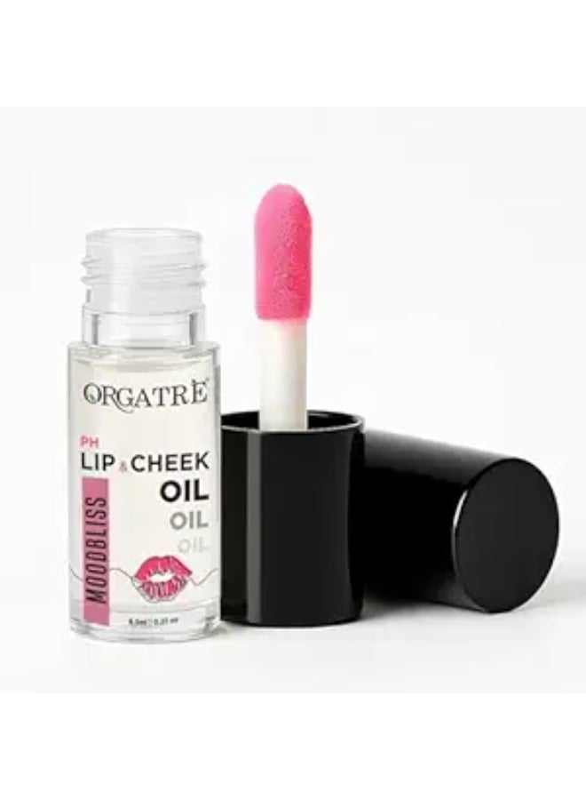 Orgatre PH Lip & Cheek Oil | Lip tint gloss | Color Changing Tint for Women | With Jojoba & Olive Oil, Vitamin E | Non-Sticky, Hydrating & Long-Lasting Glow | 2-in-1 Lip & Cheek Tint for Soft Pink Look | 6.5ml - Image 4