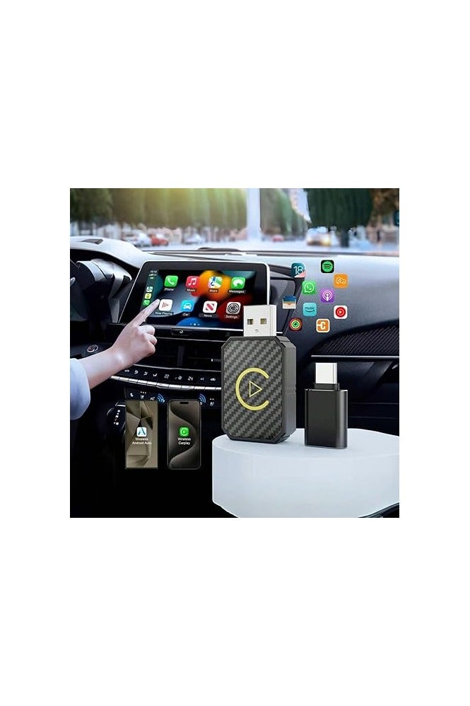 أمازينج. إي جي بي محول لاسلكي كاربلاي واندرويد تلقائي، محول سلكي الى لاسلكي، USB-C، متوافق مع سيارات 2016+ (AMZ-33c) - Image 1