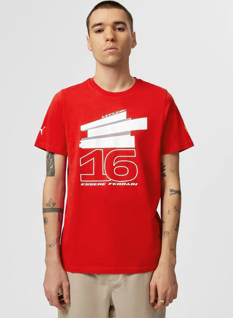 Scuderia Ferrari FERRARI FANWEAR MENS LECLERC DRIVER TSHIRT