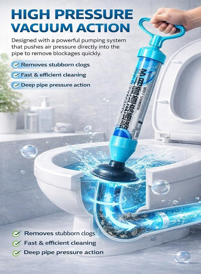 YORTEN Powerful Toilet Plunger Types Suction Cup, More Cleaner New Air Pump Tool, High Pressure Drain Buster Suitable for Toilet, Bathtub, Shower, Kitchen Sink - Image 3