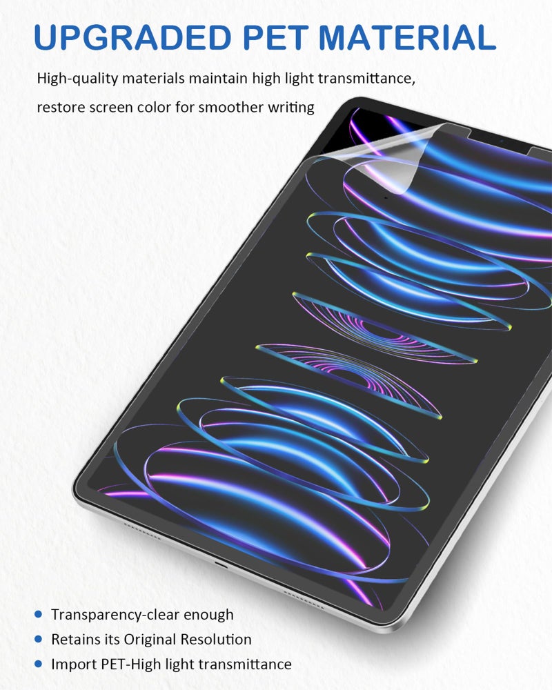 XIRON [2 PACK] Paper Screen Protector Compatible with iPad Pro 12.9 (2022&2021&2020&2018), High Touch Sensitivity No Glare for iPad Pro 12.9 Matte Screen Protector, Compatible with Apple Pencil - Image 4