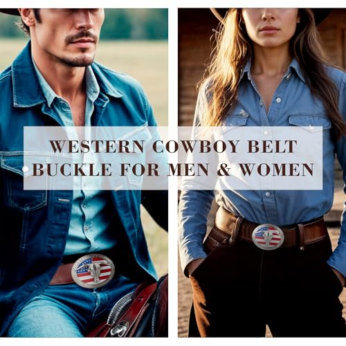YOQUCOL QUKE American Western Cowboy USA Flag Rodeo Long Horn Bull Belt Buckle - Image 4