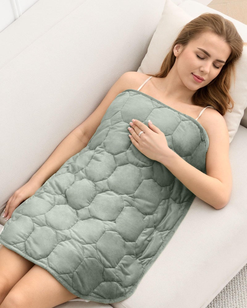 Cottonblue Weighted Lap Blanket 7lbs Cozy Luxury Crystal Velvet Weighted Blanket for Adults Small Weighted Blanket for Relaxation Sleeping Travel Sage Green 29 x 24 - Image 2
