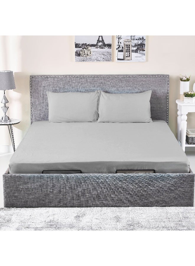 Home Box Ballina Solid Cotton Queen Fitted Sheet 200 x 33 x 150 cm - Image 5