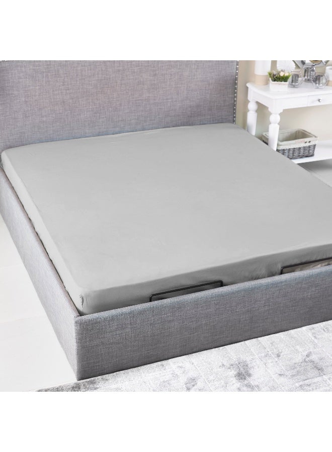 Home Box Ballina Solid Cotton Queen Fitted Sheet 200 x 33 x 150 cm - Image 1