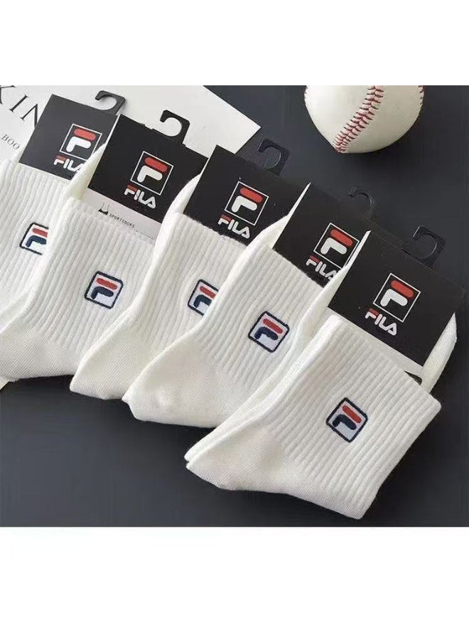FILA 5 pairs of FILA mid-calf socks, white - Image 2