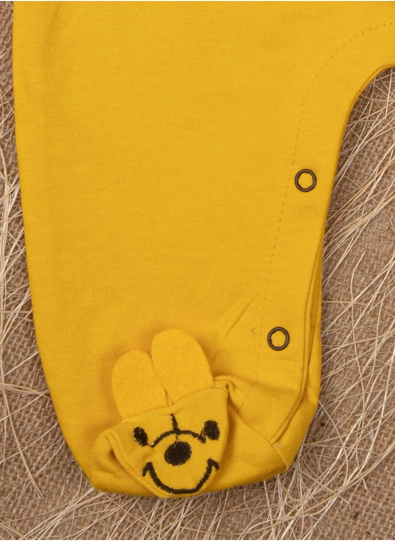 BABYCARA Turkish Cotton Baby Jumpsuit with Winnie Cosplay Design Snap Coverall and Matching Hat for Ages 3-12 Months Perfect Dress up Special Occasions or Everyday Wear  - Image 5
