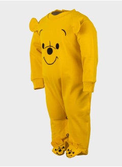 BABYCARA Turkish Cotton Baby Jumpsuit with Winnie Cosplay Design Snap Coverall and Matching Hat for Ages 3-12 Months Perfect Dress up Special Occasions or Everyday Wear  - Image 3