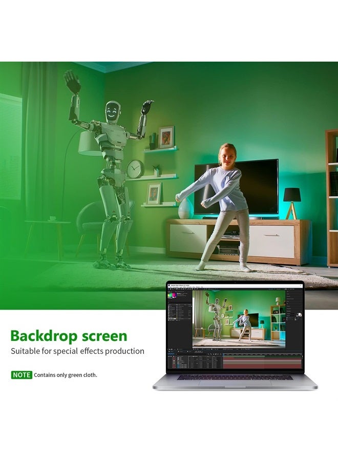 NEEWER 6x9 feet/1.8x2.8m Photo Studio 100% Pure Polyester Collapsible Backdrop Background for Photography, Video and Television (Backdrop Only) - Green - Image 2