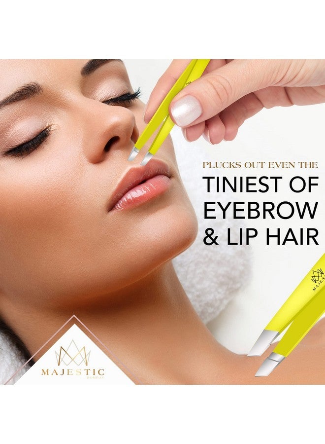 Majestic Bombay Fine Point + Slant Tweezers For Women And Men - Splinter Ticks, Facial, Brow And Ingrown Hair Removal-Sharp, Needle Nose, Surgical Tweezers Precision Best Tweezers For Chin Hair - Image 5