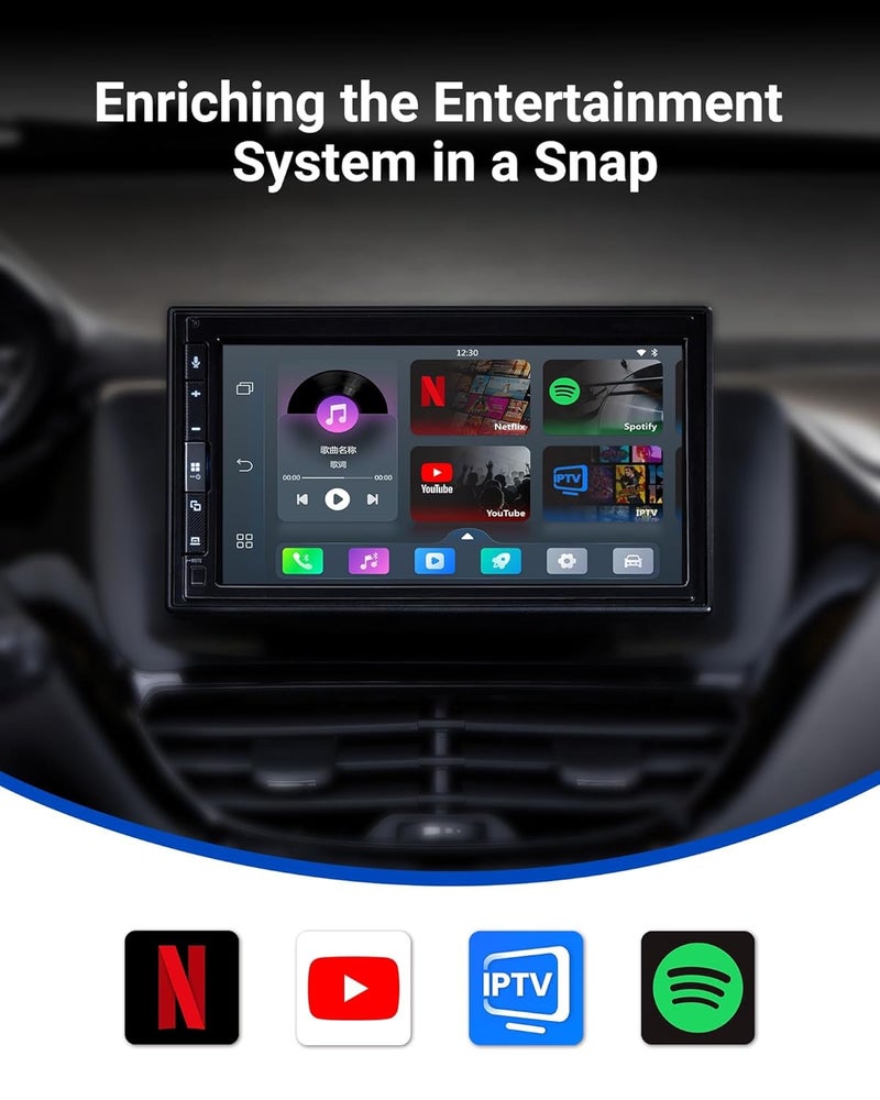 Ottocast Play2Video Pro, 2025 Wireless CarPlay Android Auto Adapter, Built-in YouTube/Netflix/Spotify/IPTV, Supports TF Card 5Ghz WiFi, Plug and Play,No Delay, for All Cars with Wired CarPlay - Image 3