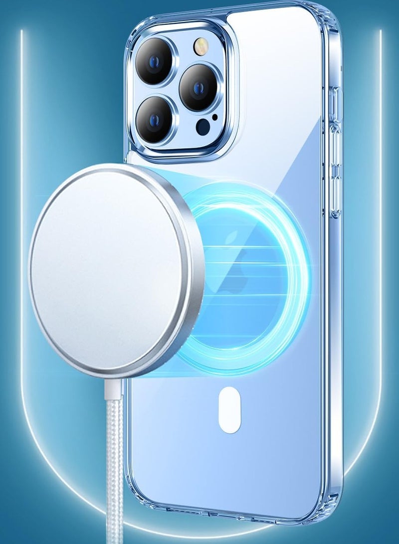 Protective Transparent Case Cover With MagSafe Charger for Apple iPhone 13 Pro Max, anti-yellowing, anti-fall, anti-scratch, comfortable grip, shock-absorbent, supports magnetic wireless charging, transparent  - Image 3