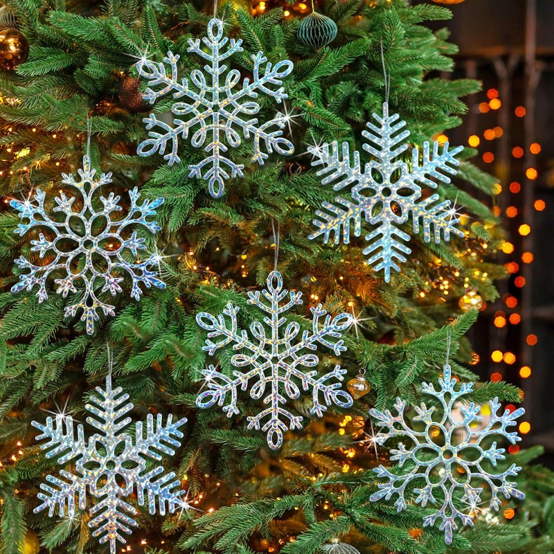 كوكو الشتاء Winterland Frozen Birthday Party Decoration Elming Snowflake Ornament Elember- 6pcs 11.8 كبير في زخارف عيد الميلاد الشنق - Image 1