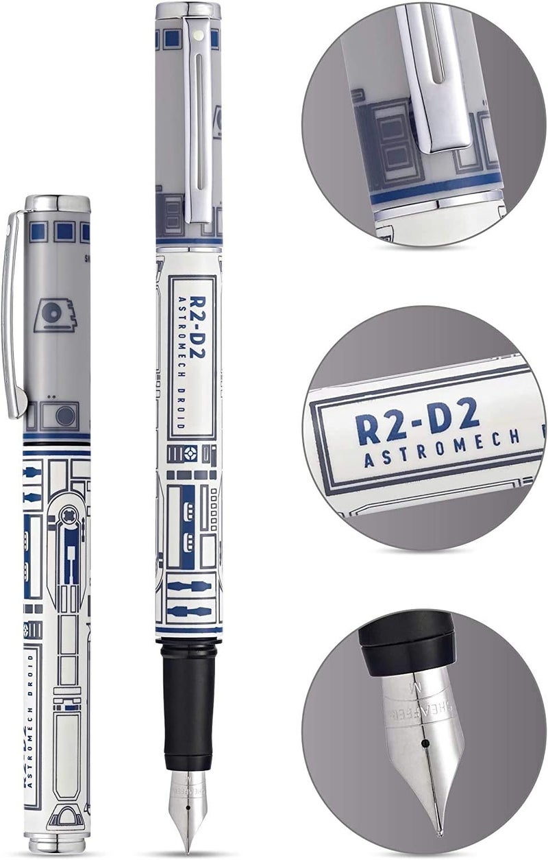 Sheaffer Star Wars R2D2 with R2D2 themed design and authentic character details Polished appointments Medium Stainless Steel nib Fountain Pen - Image 2