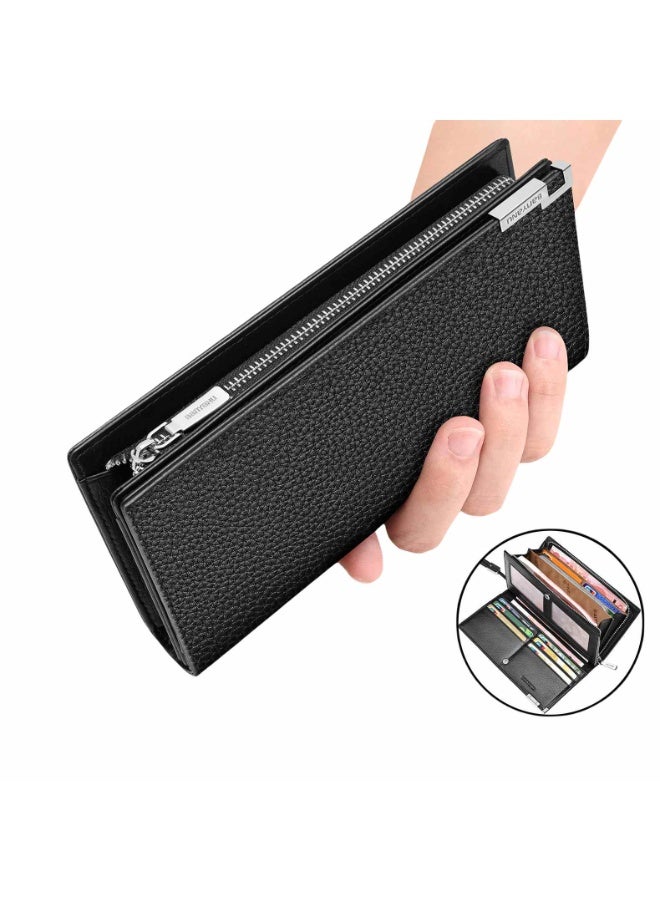 Mark Fairwhale New Zipper Multi Card Large Capacity Leather Wallet  - Image 1