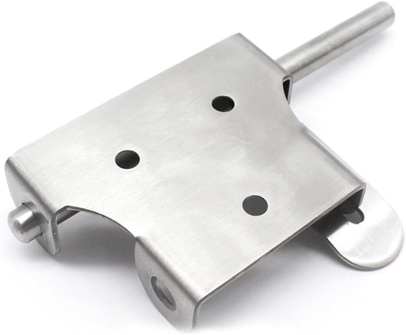 قفل باب أمان للبوابة بمزلاج من الفولاذ المقاوم للصدأ الثقيل، أجهزة فضية - Image 4