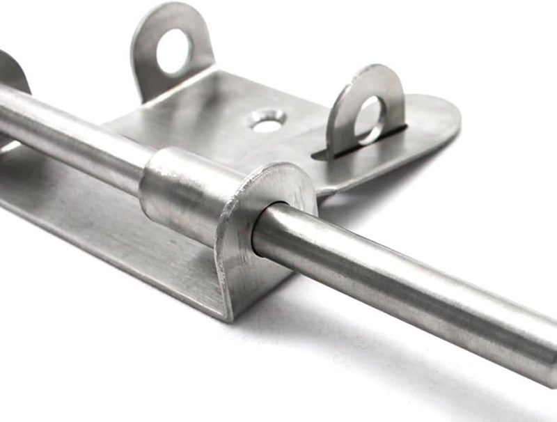 قفل باب أمان للبوابة بمزلاج من الفولاذ المقاوم للصدأ الثقيل، أجهزة فضية - Image 5