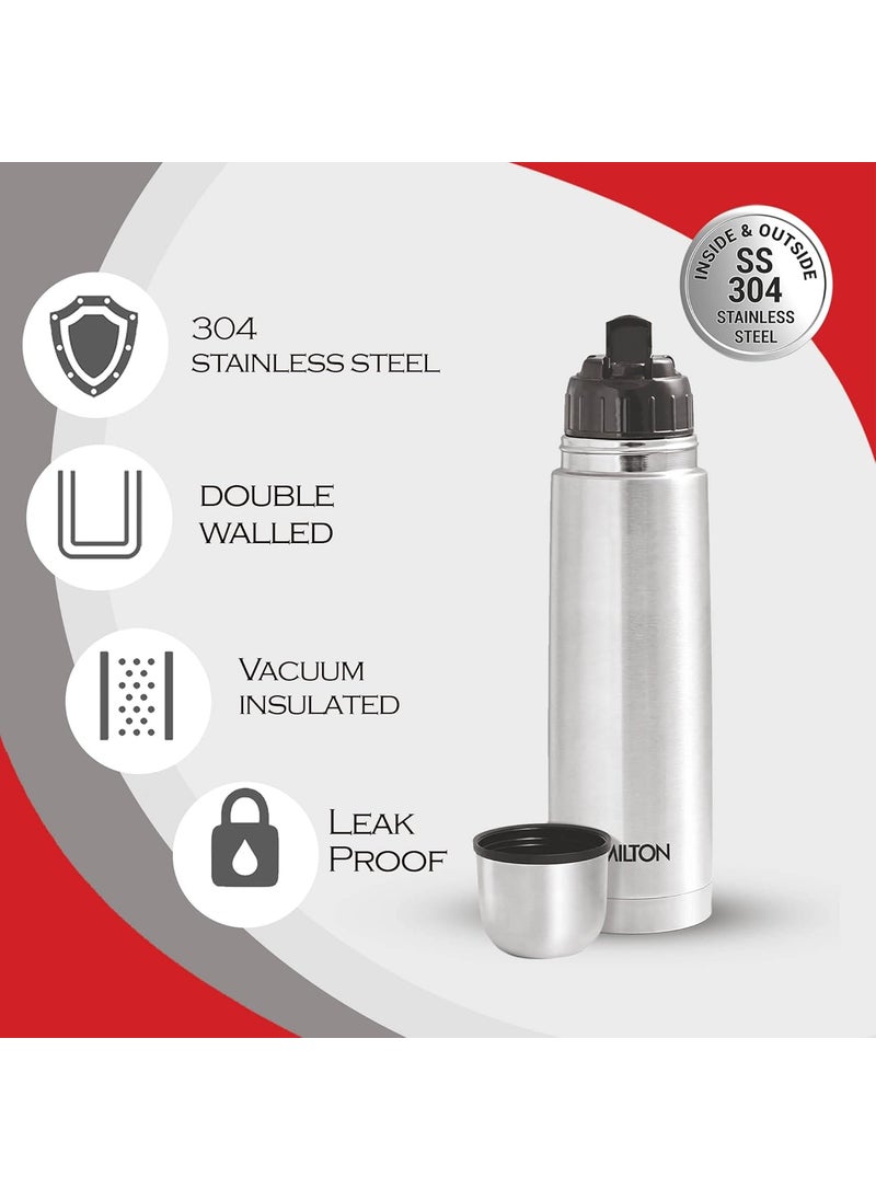 Milton - Milton Thermosteel Flip Lid Flask, 500 ML, Silver (Pack of 2) - Image 1