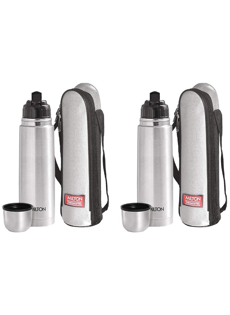Milton - Milton Thermosteel Flip Lid Flask, 500 ML, Silver (Pack of 2) - Image 1