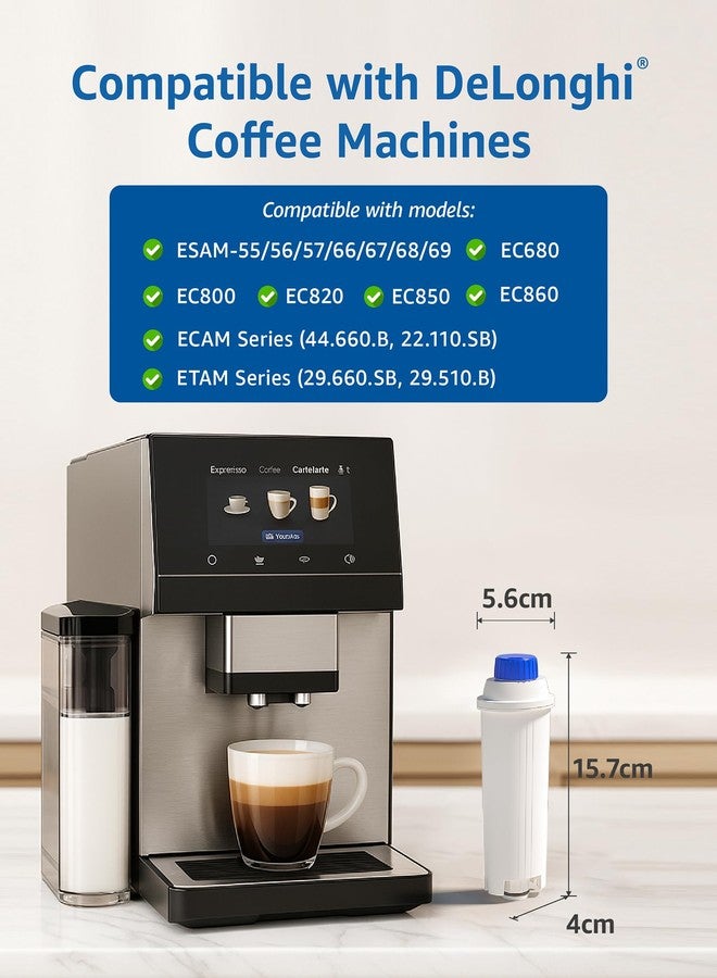 Maxblue DLS C002 Coffee Filter, Replacement for De'Longhi® Magnifica Evo Water Filter, De'Longhi® Filter, ECAM/ETAM/EPAM Series, TÜV SÜD Certified, 6 Pack - Image 2
