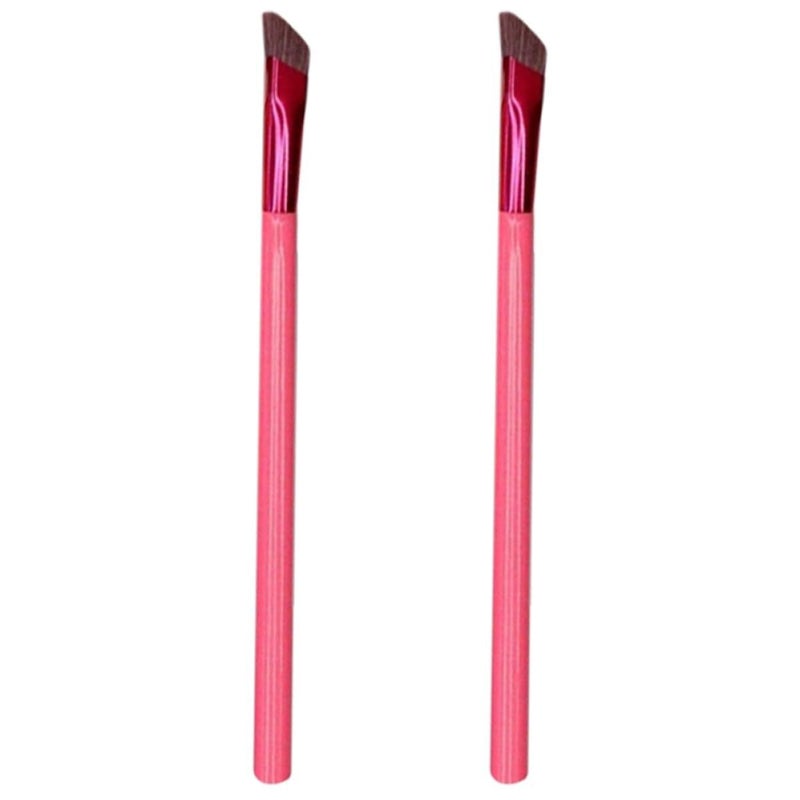 2 Pcs Angled Brow Brush And Concealer Makeup Brush For Women Red Eyebrow Shaping Tools With Synthetic Bristles For Precision Eyebrow And Face Makeup - Image 2