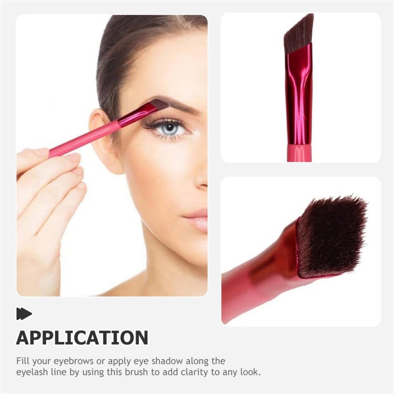 2 Pcs Angled Brow Brush And Concealer Makeup Brush For Women Red Eyebrow Shaping Tools With Synthetic Bristles For Precision Eyebrow And Face Makeup - Image 4