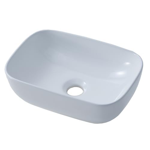 VAPSINT Bathroom Vessel Sink Small, 14" x 10" Above Counter White Porcelain Ceramic RV Bathroom Sink Countertop Vanity Restroom Sinks Bowl, Wash Basin for Bathrooms lavamanos de baño - Image 5