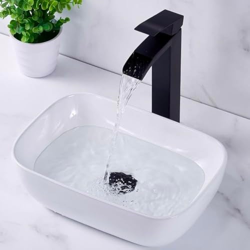 VAPSINT Bathroom Vessel Sink Small, 14" x 10" Above Counter White Porcelain Ceramic RV Bathroom Sink Countertop Vanity Restroom Sinks Bowl, Wash Basin for Bathrooms lavamanos de baño - Image 3
