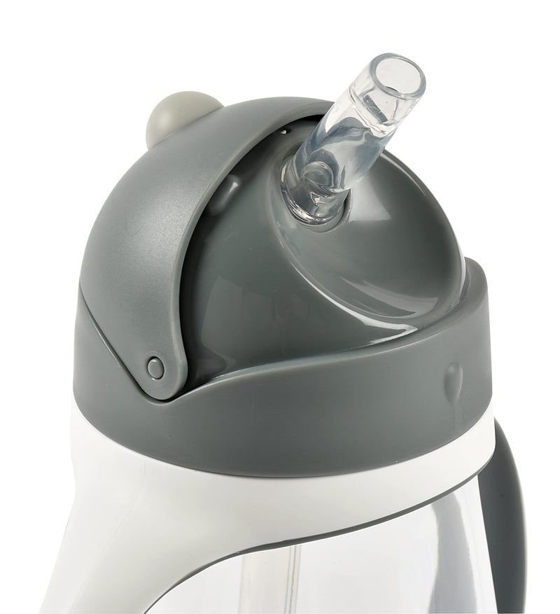 BEABA Straw Sippy Cup, Toddler Baby Straw Cup with Removable Handles, Leak and Spill Proof, BPA Phthalate Free, 8+ months, 10 oz, Charoal - Image 3