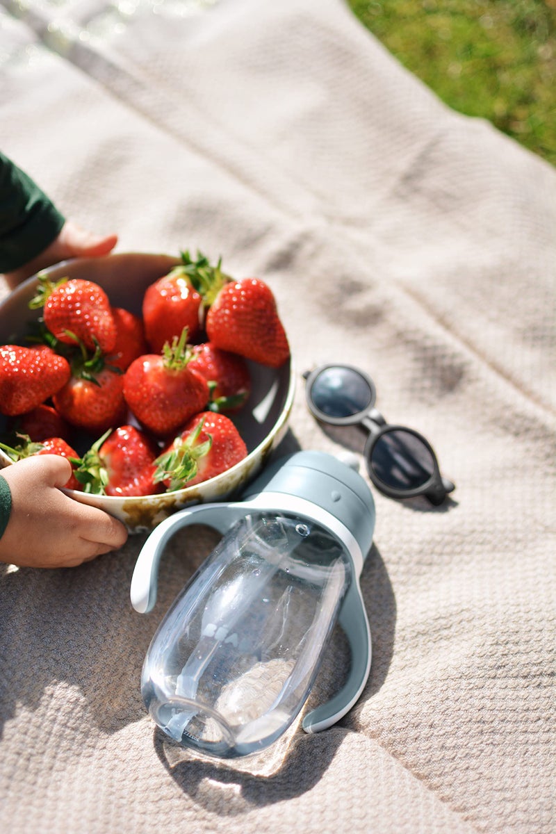 BEABA Straw Sippy Cup, Toddler Baby Straw Cup with Removable Handles, Leak and Spill Proof, BPA Phthalate Free, 8+ months, 10 oz, Charoal - Image 5