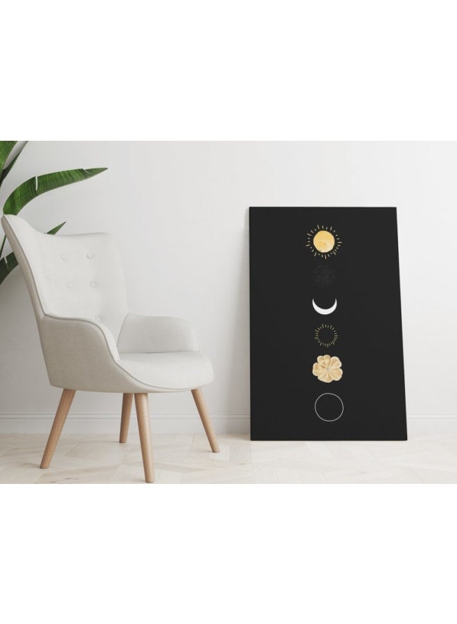 Home Gallery Moon Phases Decor Cosmic Lunar Moon Phases Sun and Moon Printed canvas wall art 120x80 - Image 2