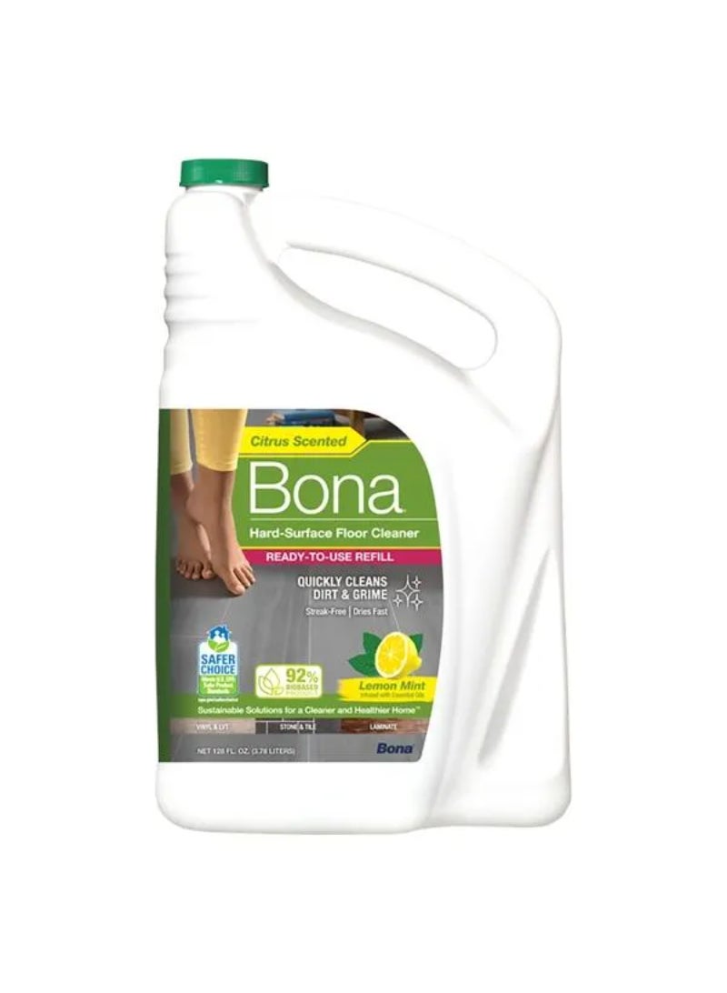 Bona Lemon Mint Scented Ready-To-Use Hard-Surface Floor Cleaner Refill 3.78 Liter WM700018200