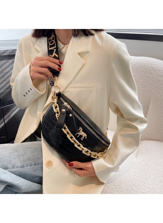 Women's Large-capacity Crossbody Bag, Ladies PU Leather Shoulder Bag Sling Bag Side Bag Carry Bag Messenger Bag, Casual and Versatile Chest Bag Waistpack Belt Bag Hip Bag for Girls/College Students - Image 2