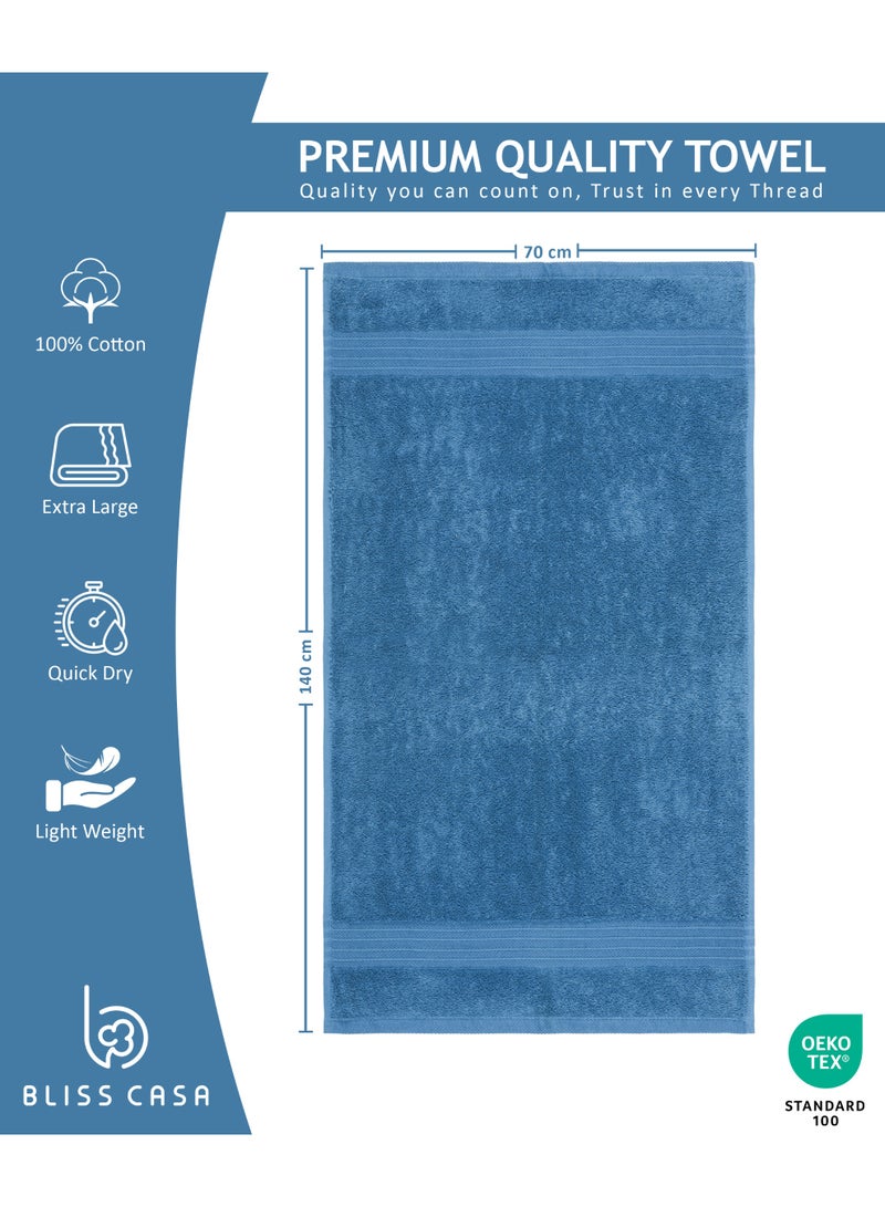 Bliss Casa 4-Piece 100% Combed Cotton Bath Towels - 550 GSM Quick Dry Highly Absorbent Bathroom Towels - Thick Soft Hotel Quality Bath Towel Set for Bath And Spa 27x54 Inch