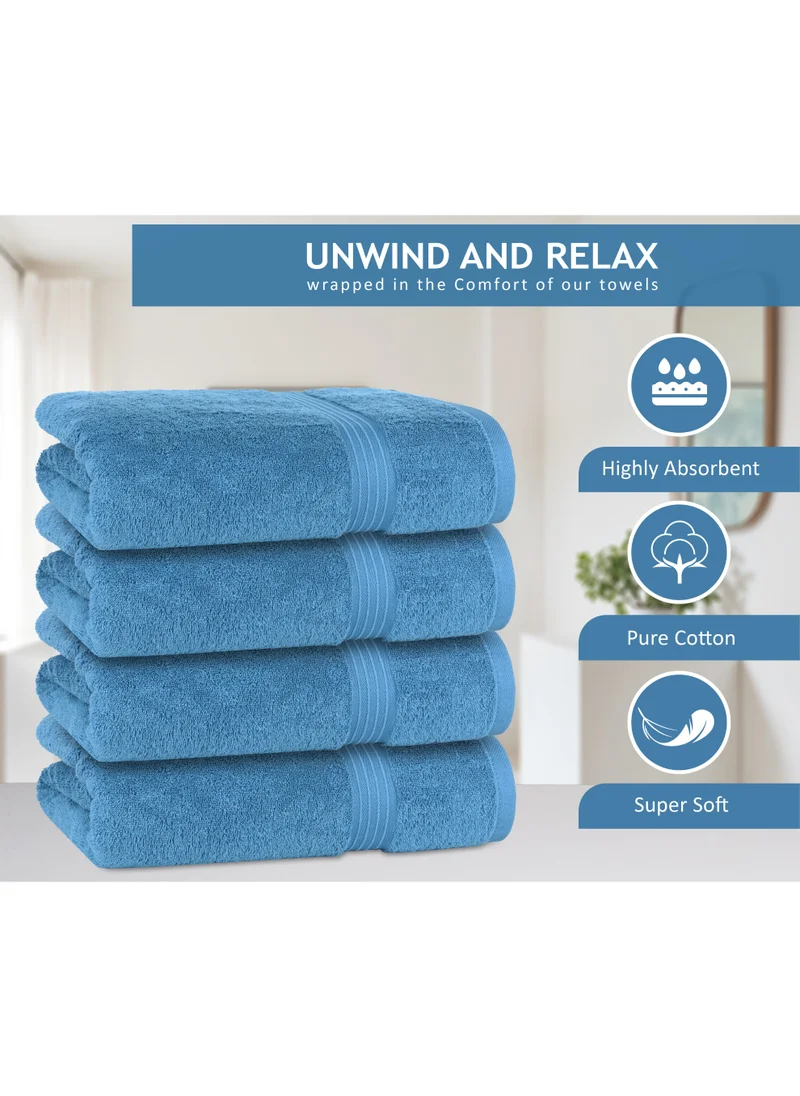 Bliss Casa Bliss Casa 4-Piece 100% Combed Cotton Bath Towels - 550 GSM Quick Dry Highly Absorbent Bathroom Towels - Thick Soft Hotel Quality Bath Towel Set for Bath And Spa 27x54 Inch