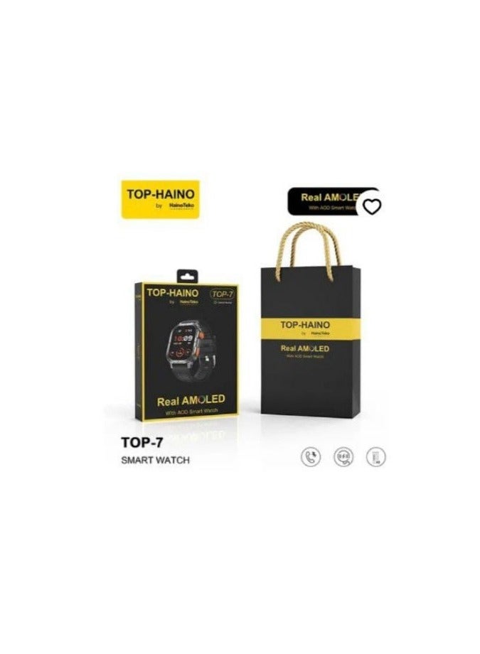 Haino Teko Haino Teko Top-7 Watch Black Water Resistant Powerful Battery Lasts 3 to 5 Days Comes with Three Different Straps Designed for Men and Women - Image 1
