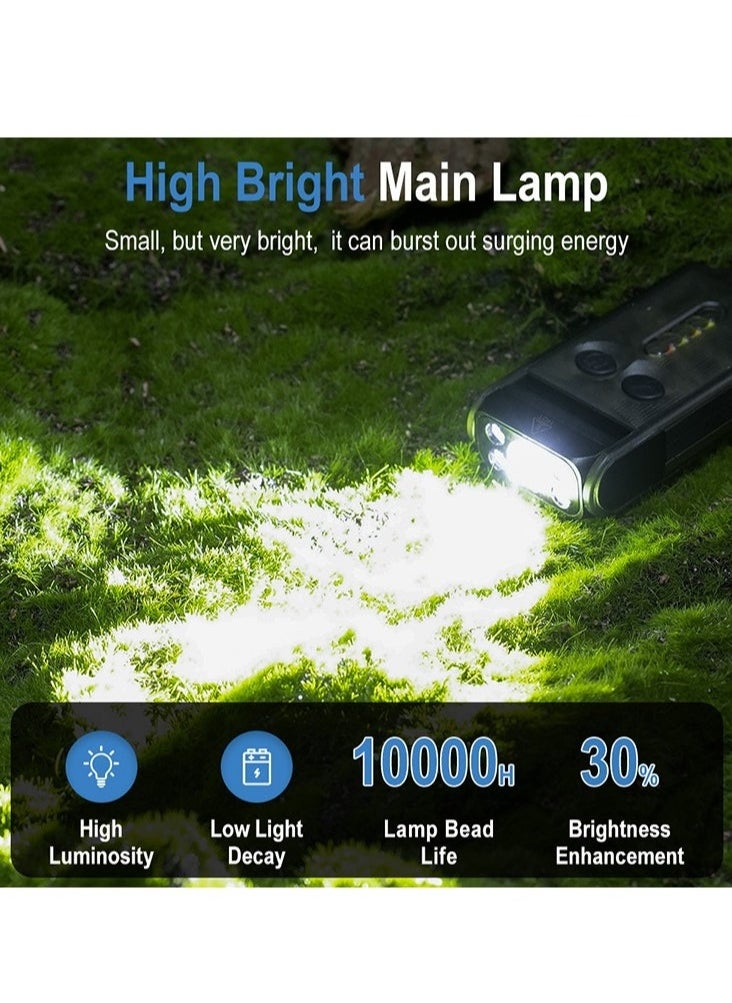 BORUIT V30 LED Keychain EDC Fluorescence Flashlight Clip Warm Work Light Type-C Rechargeable Torch Magnet Camping Pocket Lantern  - Image 3