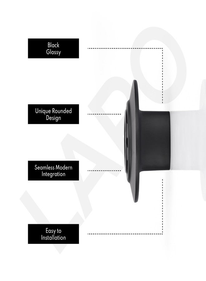 LAPO 3 Piece Modern Black Cabinet Knobs, Round Easy-Grip Knobs for Wardrobe, Drawers & Home Furniture, Quick DIY Installation, 3 Years Warranty (Black Glossy Finish) - Image 4