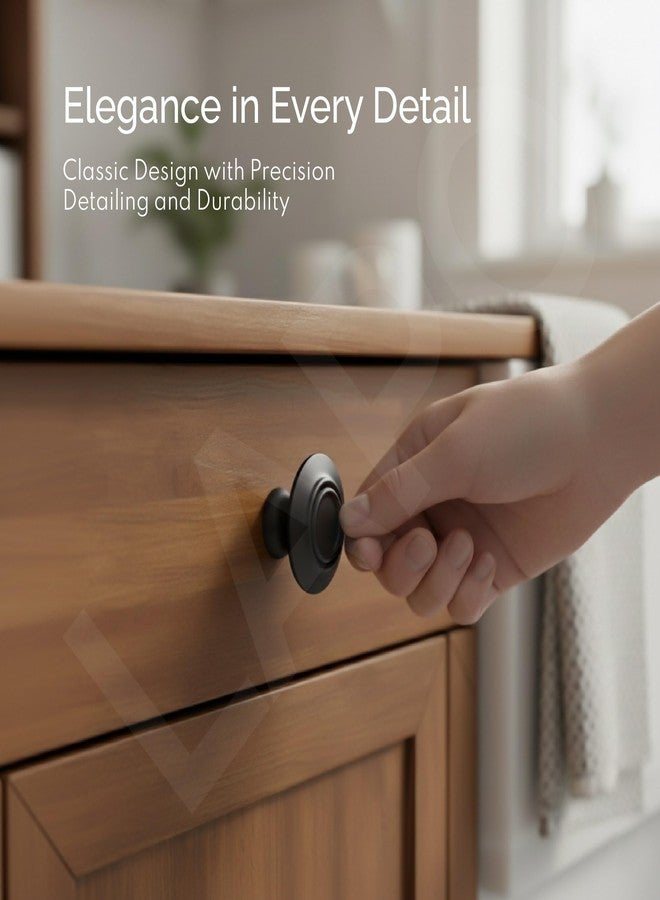 LAPO 3 Piece Modern Black Cabinet Knobs, Round Easy-Grip Knobs for Wardrobe, Drawers & Home Furniture, Quick DIY Installation, 3 Years Warranty (Black Glossy Finish) - Image 5