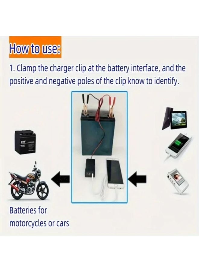 شاحن أسود 3U قابل للتثبيت 8V 24V سريع الشحن مع 3 منافذ USB لبطارية الدراجة النارية والسيارة - Image 4