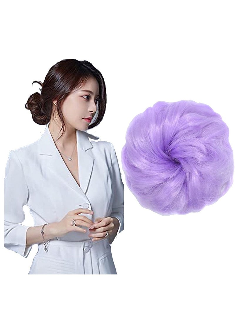 إستيل Eestelle messyBun Scrunchie مع شريط مطاطي مرن وصلات شعر على شكل ذيل حصان أوبدو Chignon دونات على شكل ذيل حصان شعر صناعي مجعد للنساء (2403A #) - Image 1