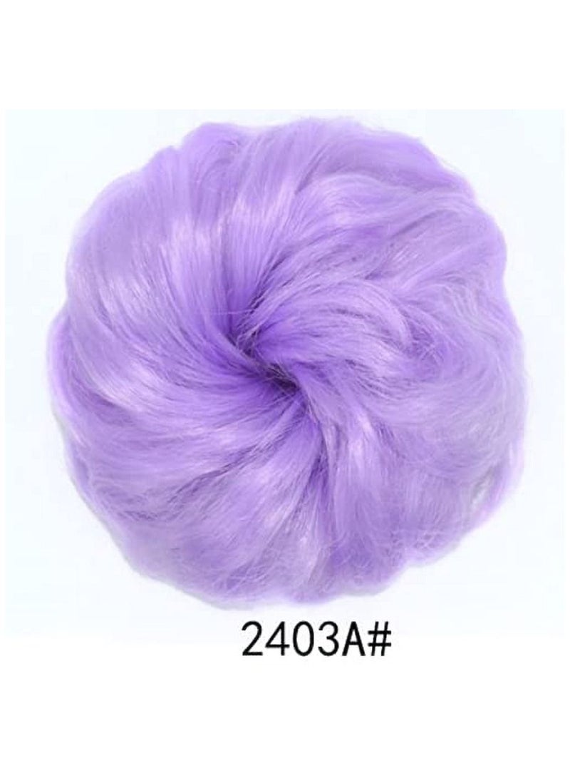 إستيل Eestelle messyBun Scrunchie مع شريط مطاطي مرن وصلات شعر على شكل ذيل حصان أوبدو Chignon دونات على شكل ذيل حصان شعر صناعي مجعد للنساء (2403A #) - Image 2