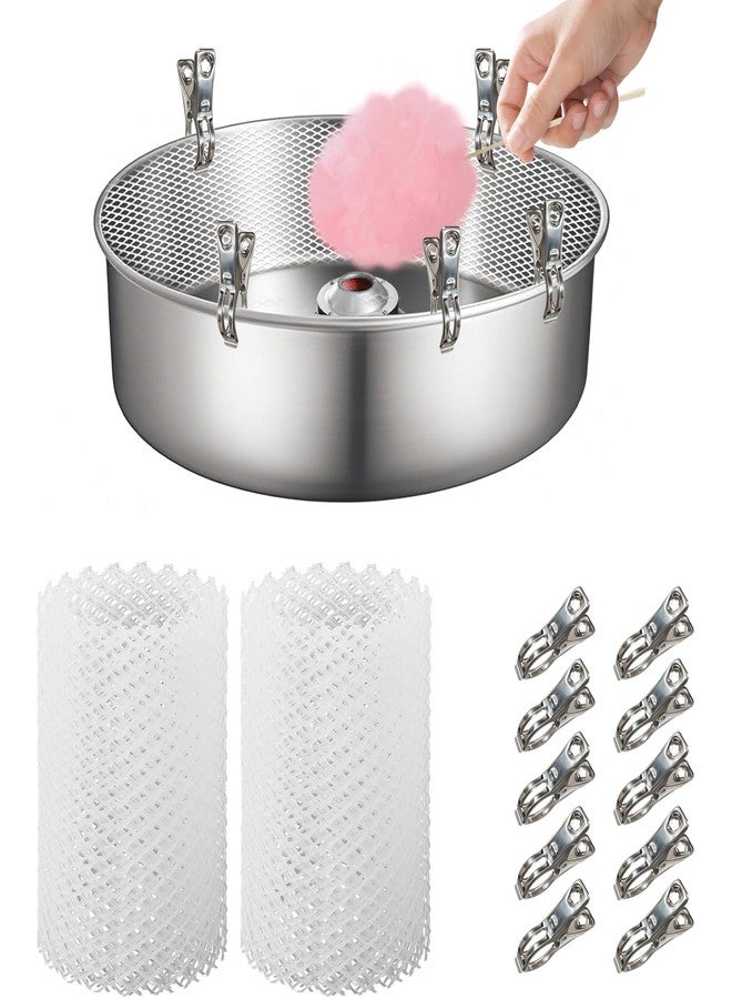 Duomilee 2 Sets Cotton Candy Mesh Supplies Fixed Clip kit Reusable Cotton Candy Supplies cotton candy accessories Suitable for Various cotton candy Machines (2) - Image 1