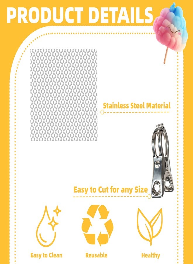 Duomilee 2 Sets Cotton Candy Mesh Supplies Fixed Clip kit Reusable Cotton Candy Supplies cotton candy accessories Suitable for Various cotton candy Machines (2) - Image 4
